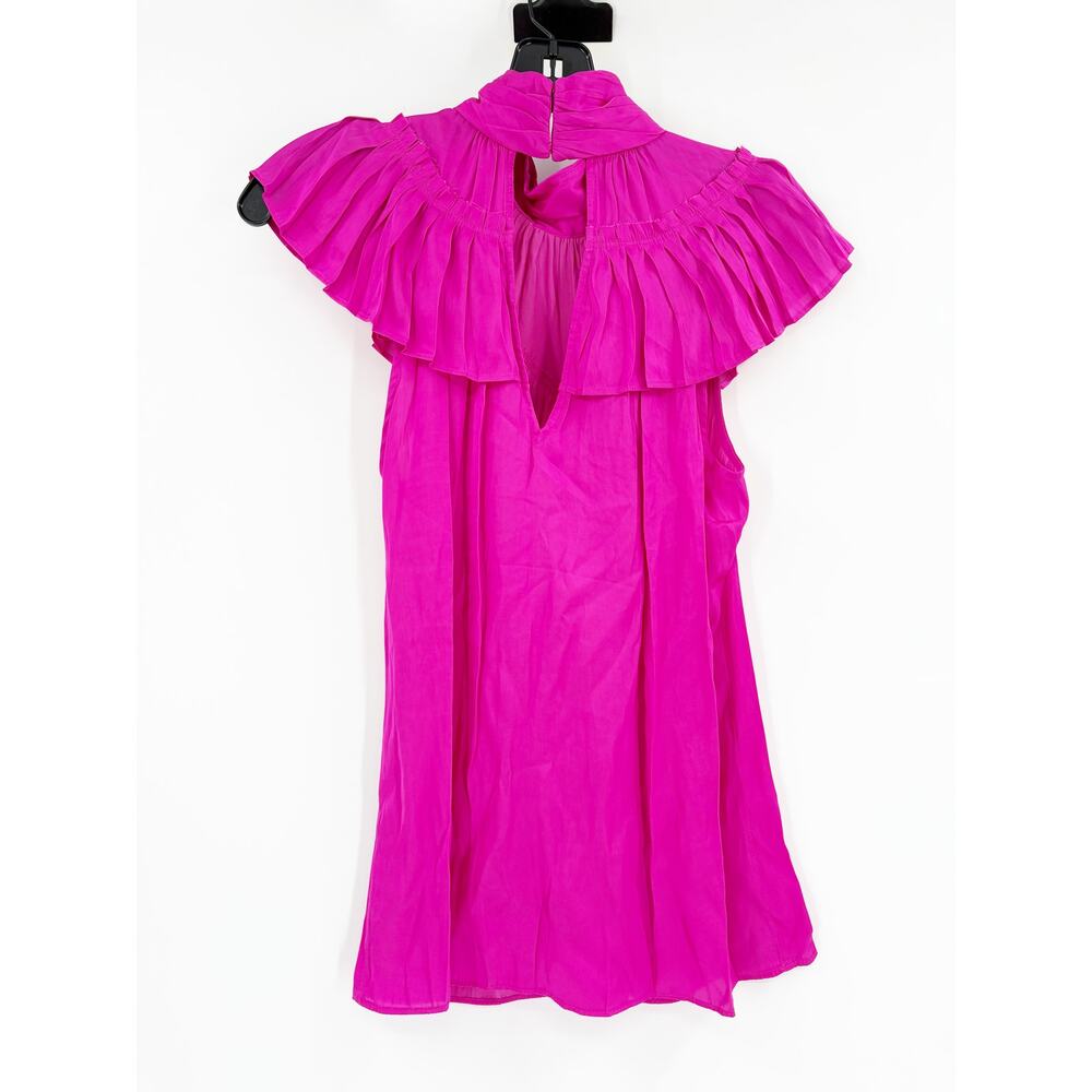 RAMY BROOK Top NEW Size XS Journee Fuchsia Pink Blouse Ruffle $295 - Picture 5 of 5